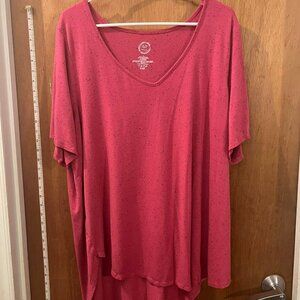 Size 3(3X) - Maurices - Red/Pink Short Sleeve T-Shirt